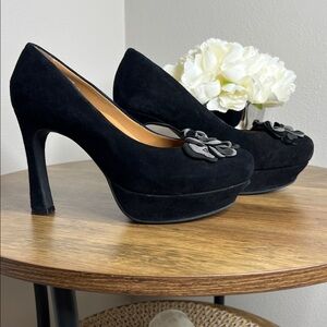 Earthies Monza Black Suede Platform Heels – Size 8.5 Like New!